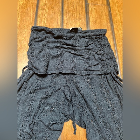 Kucoon ruched waist drawstring lace festival pants - Picture 3 of 10